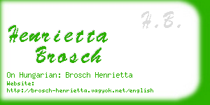 henrietta brosch business card
